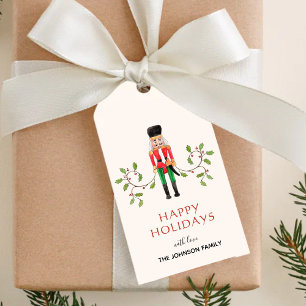 Étiquettes-cadeau Nutcracker soldat Happy Holidays Tags cadeaux