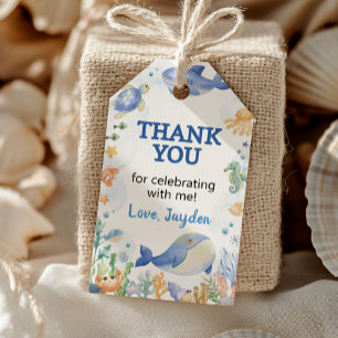 Étiquettes-cadeau Ocean Animal Boys Under the Sea Anniversaire Merci