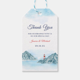 Étiquettes-cadeau Ocean Mountain Lighthouse Mariage Merci
