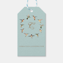 Étiquettes-cadeau Oeuf de Robin Monogramme Colibri