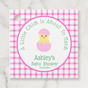 Étiquettes Cadeau Oeuf Rose Petit Poussin à Faire Éclore Fille Baby 