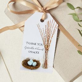 Étiquettes-cadeau OEufs de nid Pussy Willows Wedding Favor Tags