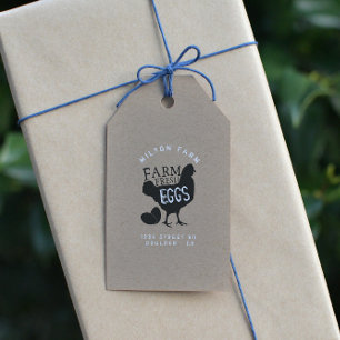 Étiquettes-cadeau Oeufs frais Kraft Script rustique
