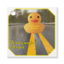 Offrez un Ducky avec cette étiquette. Tu as été fo