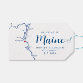 Étiquettes-cadeau Ogunquit Maine Minimal Moderne Mariage de la Marin