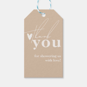 Étiquettes-cadeau Oh Baby Boho Simple Baby shower de coeur