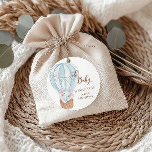 Étiquettes Cadeau Oh Baby Elephant dans Hot Air Balloon Favoriser Ta