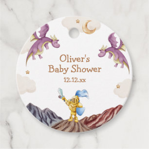 Étiquettes Cadeau Oh Baby Médiéval Fairytale Dragon Baby shower garç