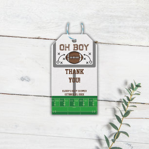 Étiquettes-cadeau Oh Baby shower de football garçon