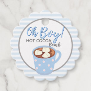 Étiquettes Cadeau Oh Baby shower garçon Bombe de cacao chaud