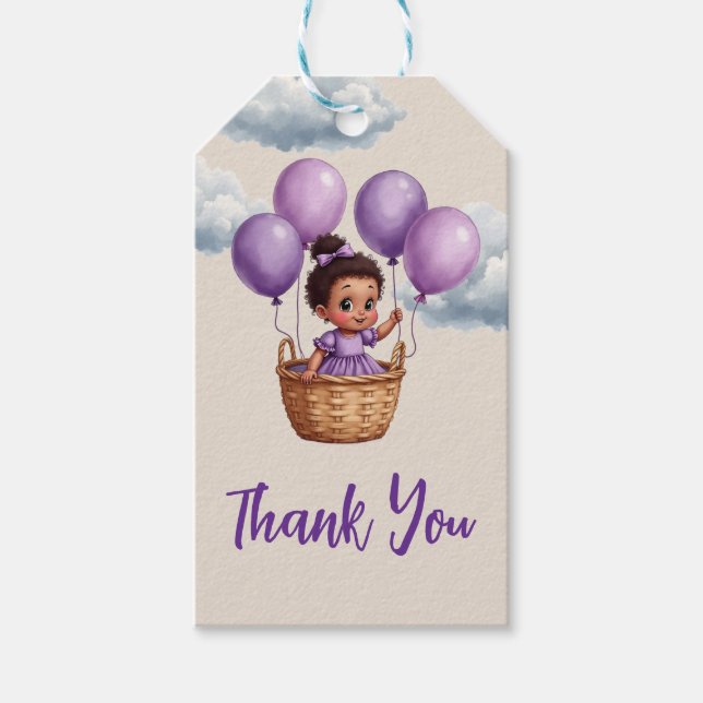 Étiquettes-cadeau Oh Baby Shower Purple (Devant)