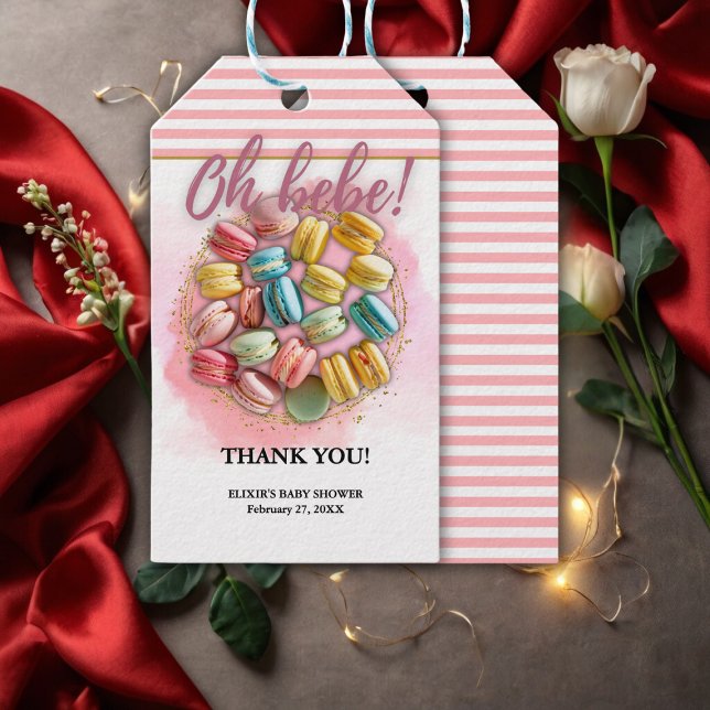 Étiquettes-cadeau Oh bebe French Patisserie Baby shower (Créateur téléchargé)