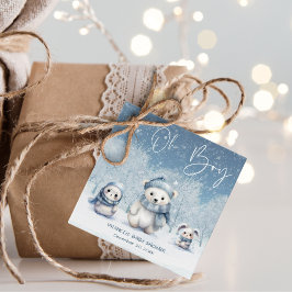 Étiquettes Cadeau Oh Boy Winter | Baby shower des bois