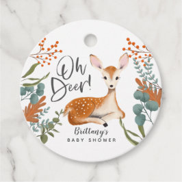 Étiquettes Cadeau Oh Deer Rustic Fall Baby shower boisé