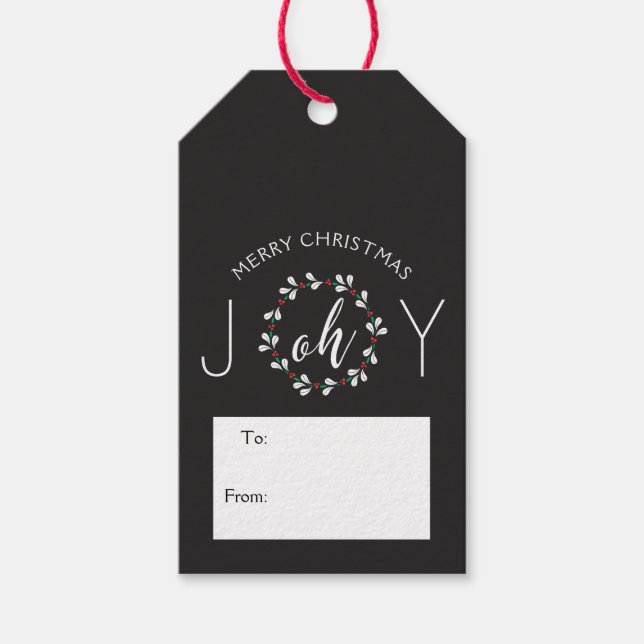 Étiquettes-cadeau Oh Joy Wreath Noël (Devant)