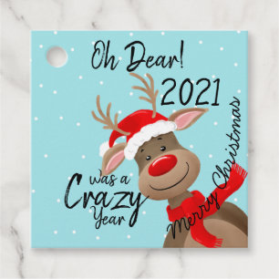 Étiquettes Cadeau Oh mon Dieu ! 2021 a été une année folle carte pos