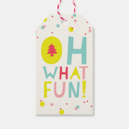 Étiquettes-cadeau Oh Quel Amusant sapin de Noël Points Confetti colo
