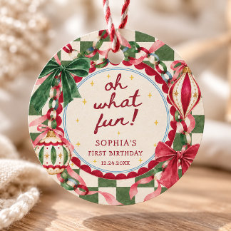 Étiquettes Cadeau Oh Quel Amusement Anniversaire De Noël