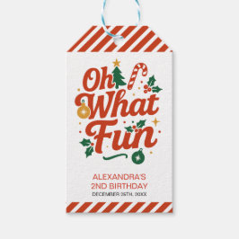 Étiquettes-cadeau Oh What Fun Retro Noël Anniversaire