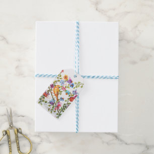 ÉTIQUETTES-CADEAU OISEAU JAUNE EMPREINTE DE PATTE