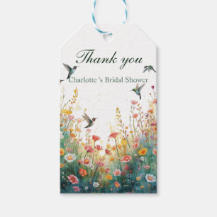 Étiquettes-cadeau Oiseaux aquarelle de printemps Monogramme floral F