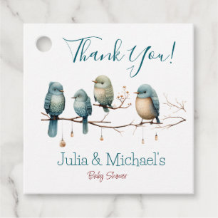 Étiquettes Cadeau Oiseaux de Whimsical sur Branches Baby shower Past