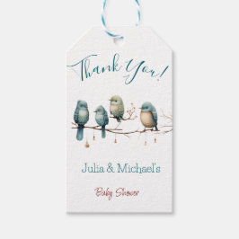 Étiquettes-cadeau Oiseaux de Whimsical sur Branches Baby shower Past