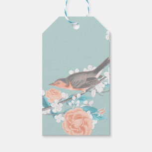 Étiquettes-cadeau Oiseaux et fleurs