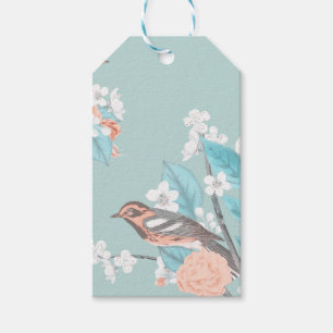 Étiquettes-cadeau Oiseaux et fleurs