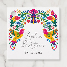 Étiquettes Cadeau Oiseaux mexicains Otomi Vibrant Floral Fiesta Mari