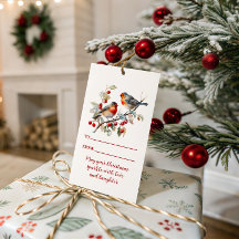 Oiseaux sur branche de baie Noël |