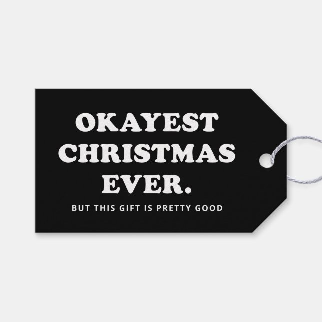 Étiquettes-cadeau Okayest Noël drôle vacances (Devant (Horizontal))