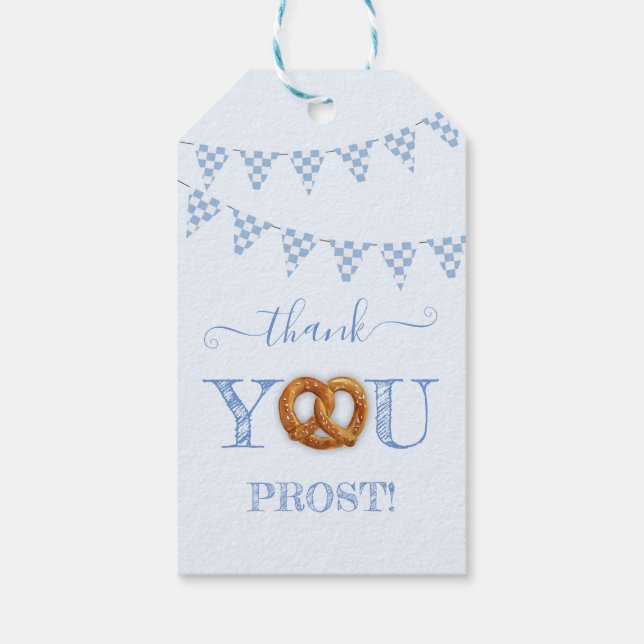Étiquettes-cadeau Oktoberfest Pretzel Danke Merci (Dos)