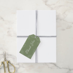 Étiquettes-cadeau Olive Green Mariage Botanique Vintage