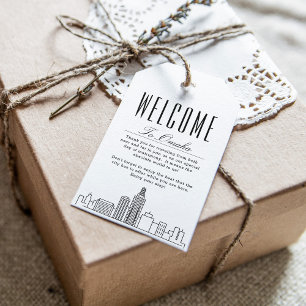 Étiquettes-cadeau Omaha City Skyline   Mots clés cadeaux de bienvenu