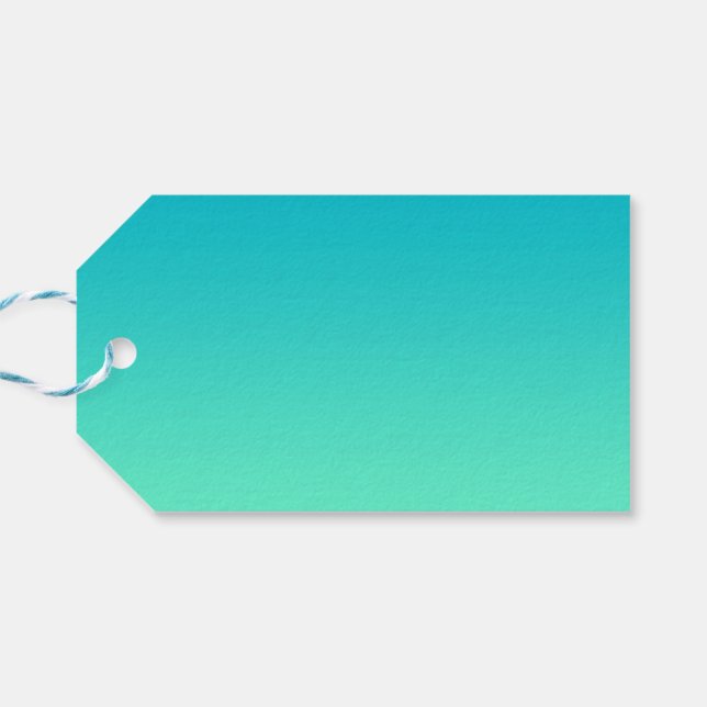 Étiquettes-cadeau Ombre Turquoise (Dos Horizontal)