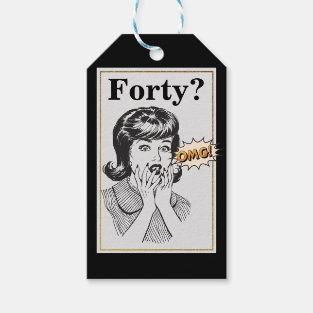 Étiquettes-cadeau OMG 40e fête d'anniversaire Fantastique femmes Ann (Devant)
