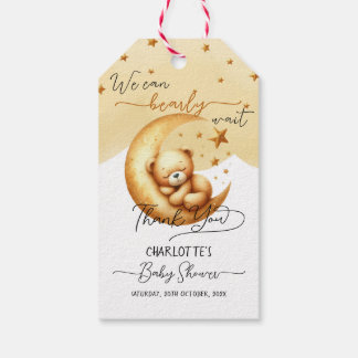 Étiquettes-cadeau On Peut Attendre De Mignons Baby showers Bébé Ours