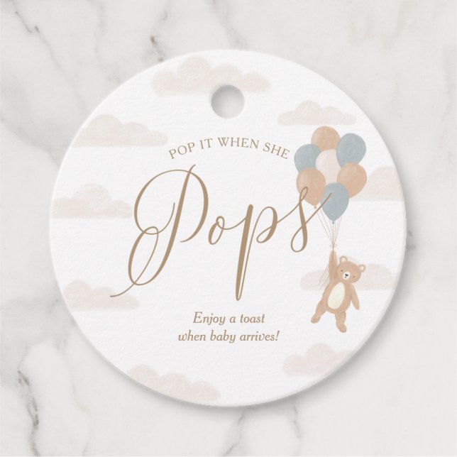 Étiquettes Cadeau On Peut Attendre Le Boy Baby shower Bouteille À Vi (Devant)