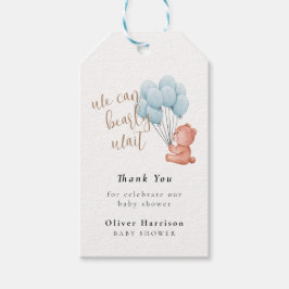 Étiquettes-cadeau On peut attendre prématurément Ours Bleu Baby show