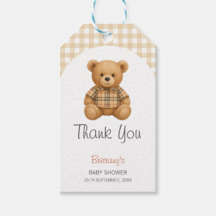 Étiquettes-cadeau On Peut Attendre Teddy Bear Baby shower
