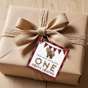 Étiquettes Cadeau One Happy Camper Anniversaire Merci Favor Tags