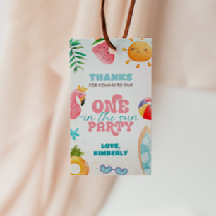 Étiquettes-cadeau One In The Sun Tropical Beach 1st Birthday Party