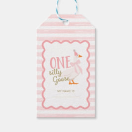 Étiquettes-cadeau One Silly Goose 1st Birthday Adoption Stuffie 