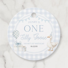 Étiquettes Cadeau ONE Silly Goose Blue 1st Birthday Party