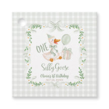 One Silly Goose Pink Bow Floral 1st Birthday