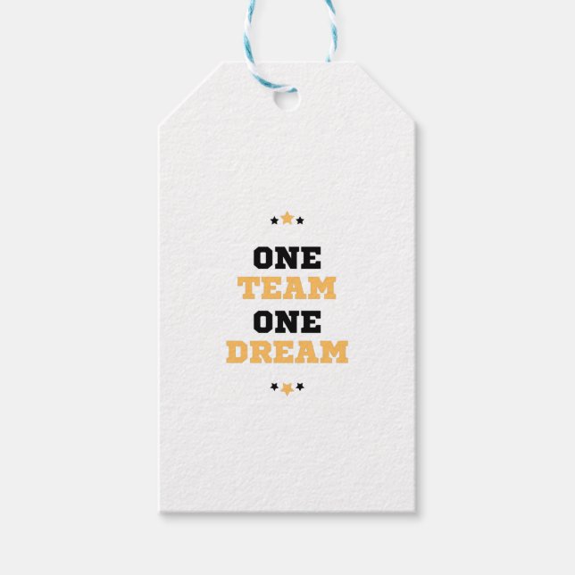 Étiquettes-cadeau One Team One Dream (Devant)