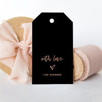 Or noir et Rose | Script et coeur avec amour