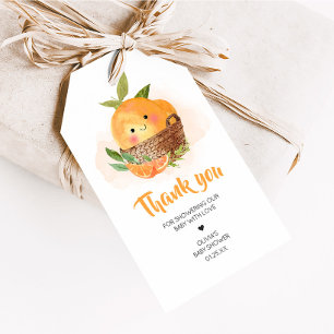 Étiquettes-cadeau Orange Citrus Little Cutie Baby shower Favoriser l