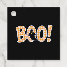 Orange Gingham BOO Ghost